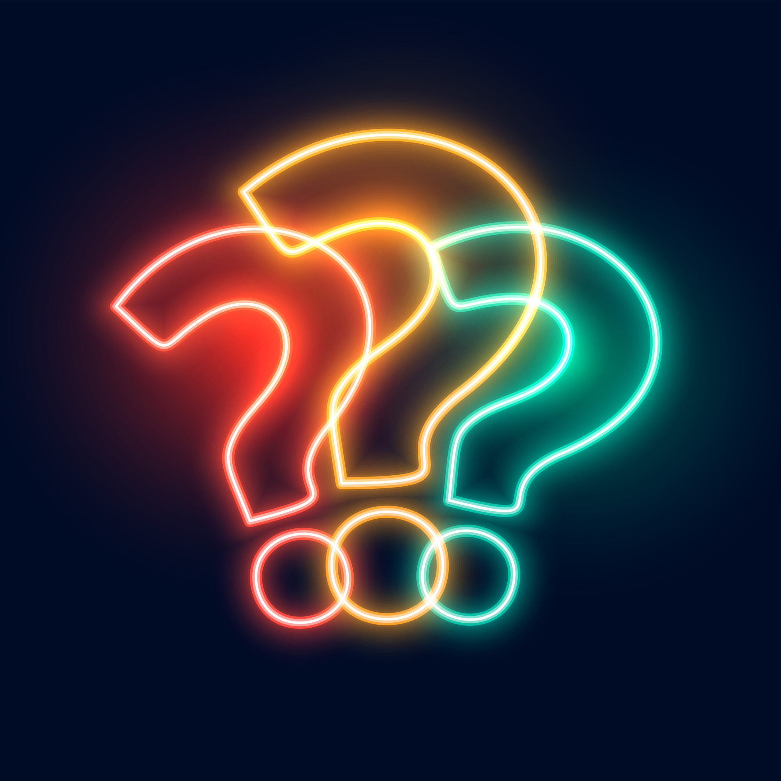 glowing neon question mark symbol background for web help and support vector