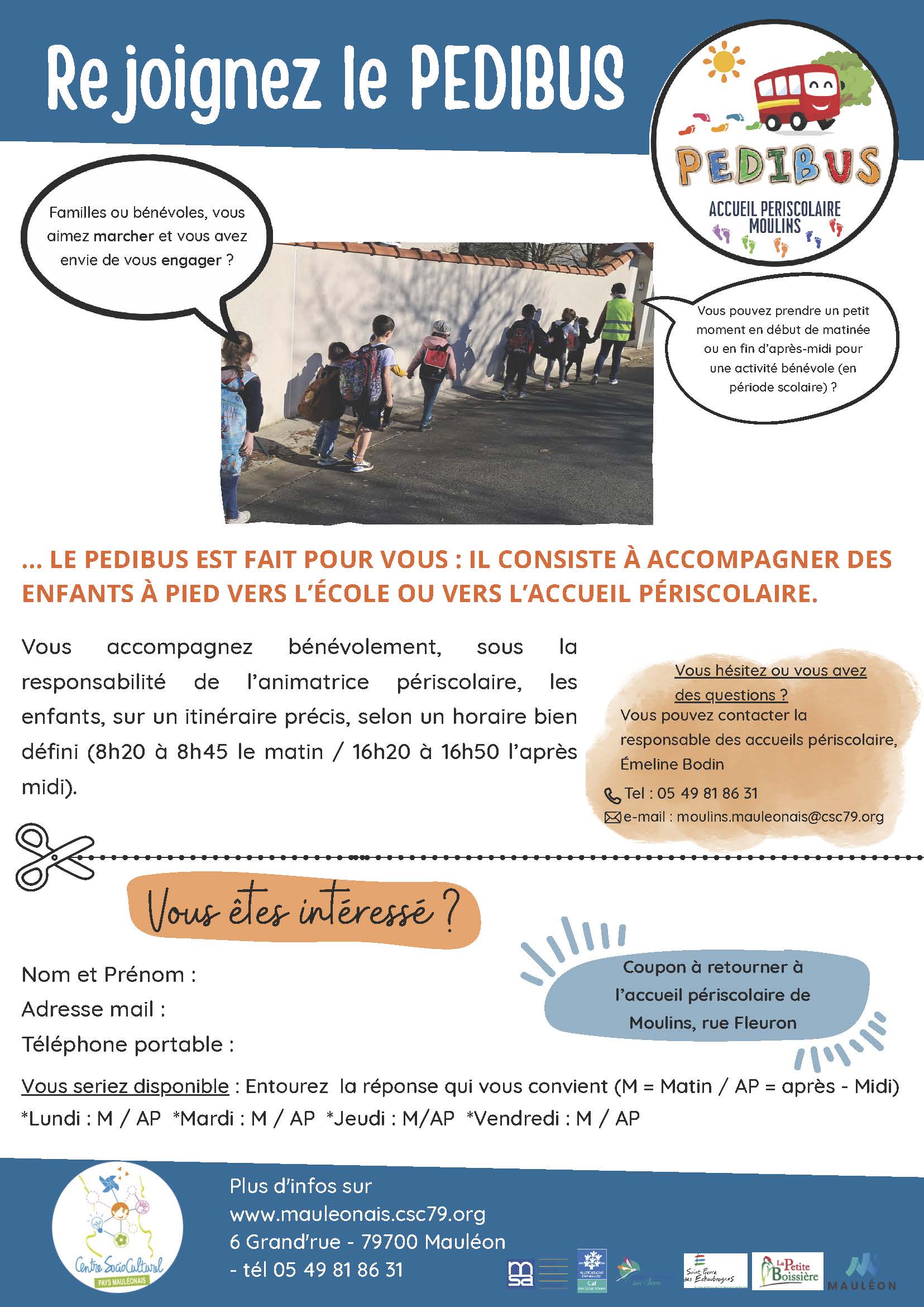 Affiche PEDIBUS - APS Moulins