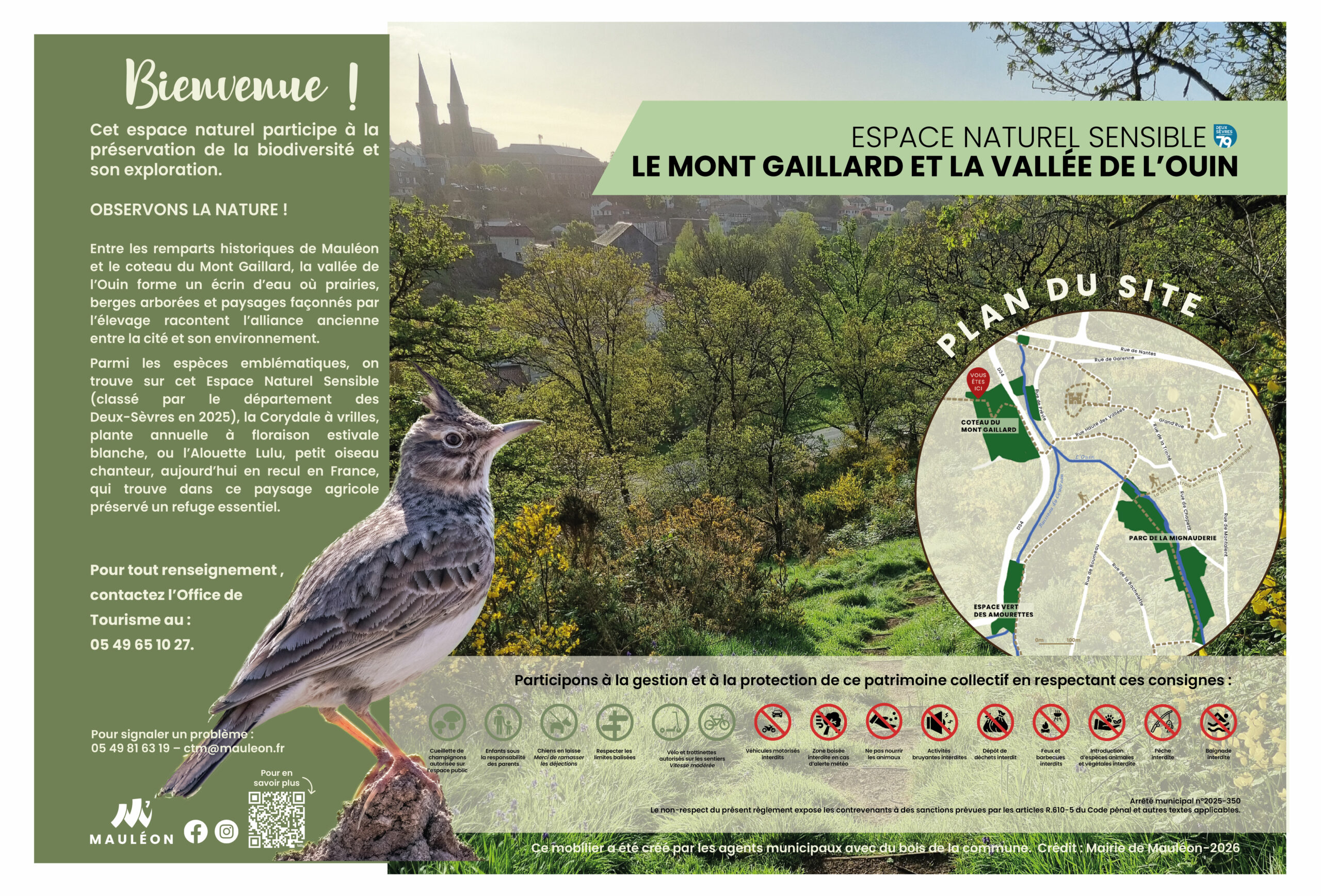 Panneau ENS-Le Mont Gaillard et la Vallée de l'Ouin